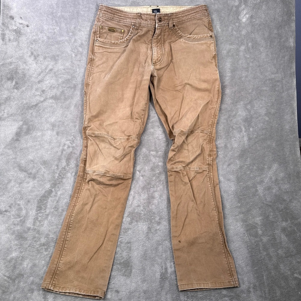 Kuhl Free Rebel Pants Mens 34X34 Stretch Outdoor Hiking Straight Leg 5169 Brown